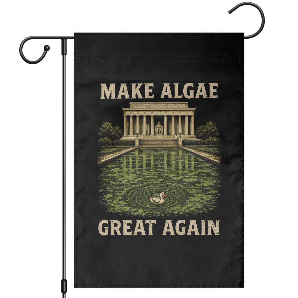 Make Algae Great Again Garden Flag Funny Lincoln Memorial Reflecting Pool