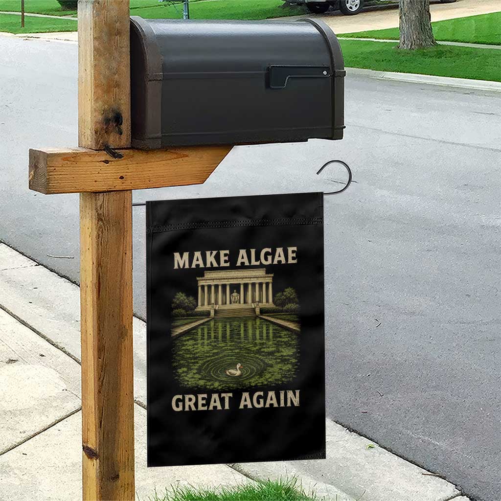Make Algae Great Again Garden Flag Funny Lincoln Memorial Reflecting Pool