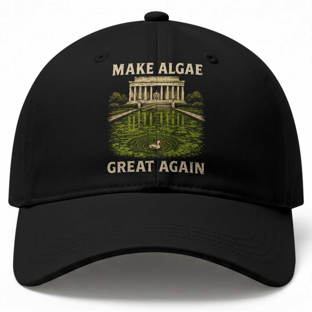 Make Algae Great Again Baseball Cap Funny Lincoln Memorial Reflecting Pool
