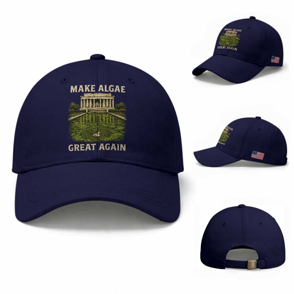 Make Algae Great Again Baseball Cap Funny Lincoln Memorial Reflecting Pool