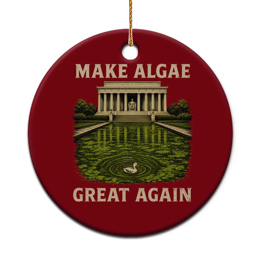 Make Algae Great Again Ceramic Ornament Funny Lincoln Memorial Reflecting Pool TS11 1pc Red Print Your Wear