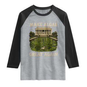 Make Algae Great Again Raglan Shirt Funny Lincoln Memorial Reflecting Pool