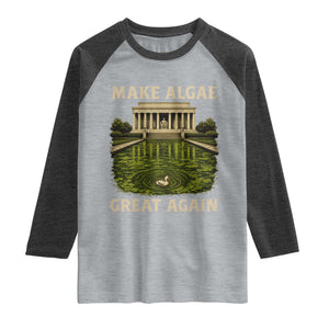 Make Algae Great Again Raglan Shirt Funny Lincoln Memorial Reflecting Pool