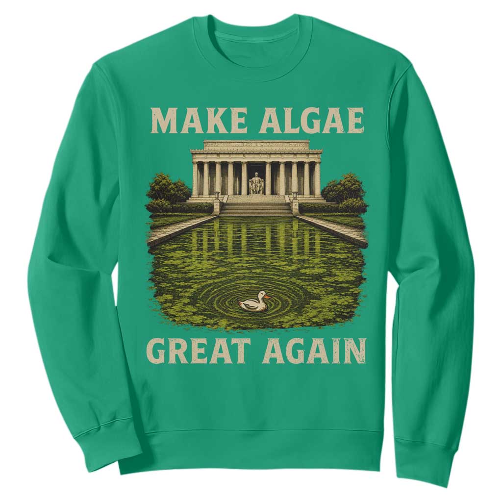 Make Algae Great Again Sweatshirt Funny Lincoln Memorial Reflecting Pool