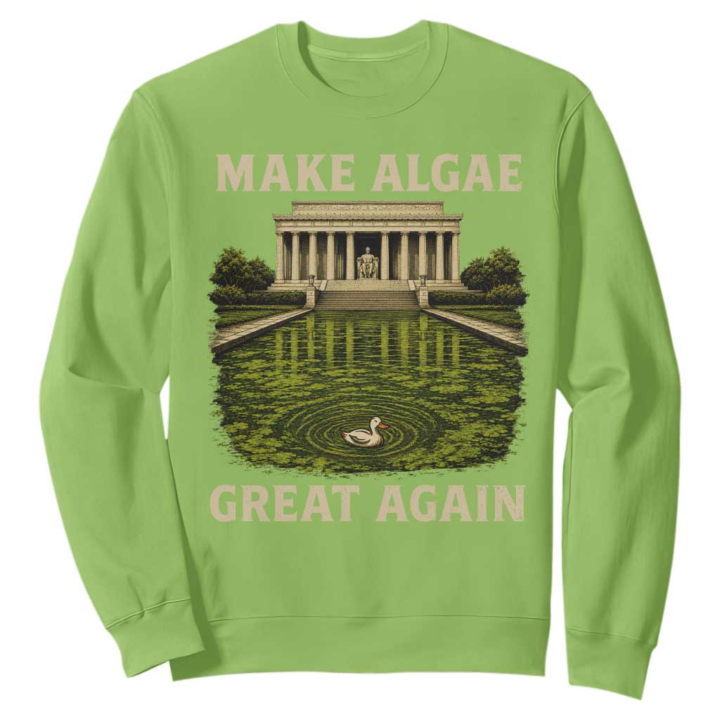 Make Algae Great Again Sweatshirt Funny Lincoln Memorial Reflecting Pool