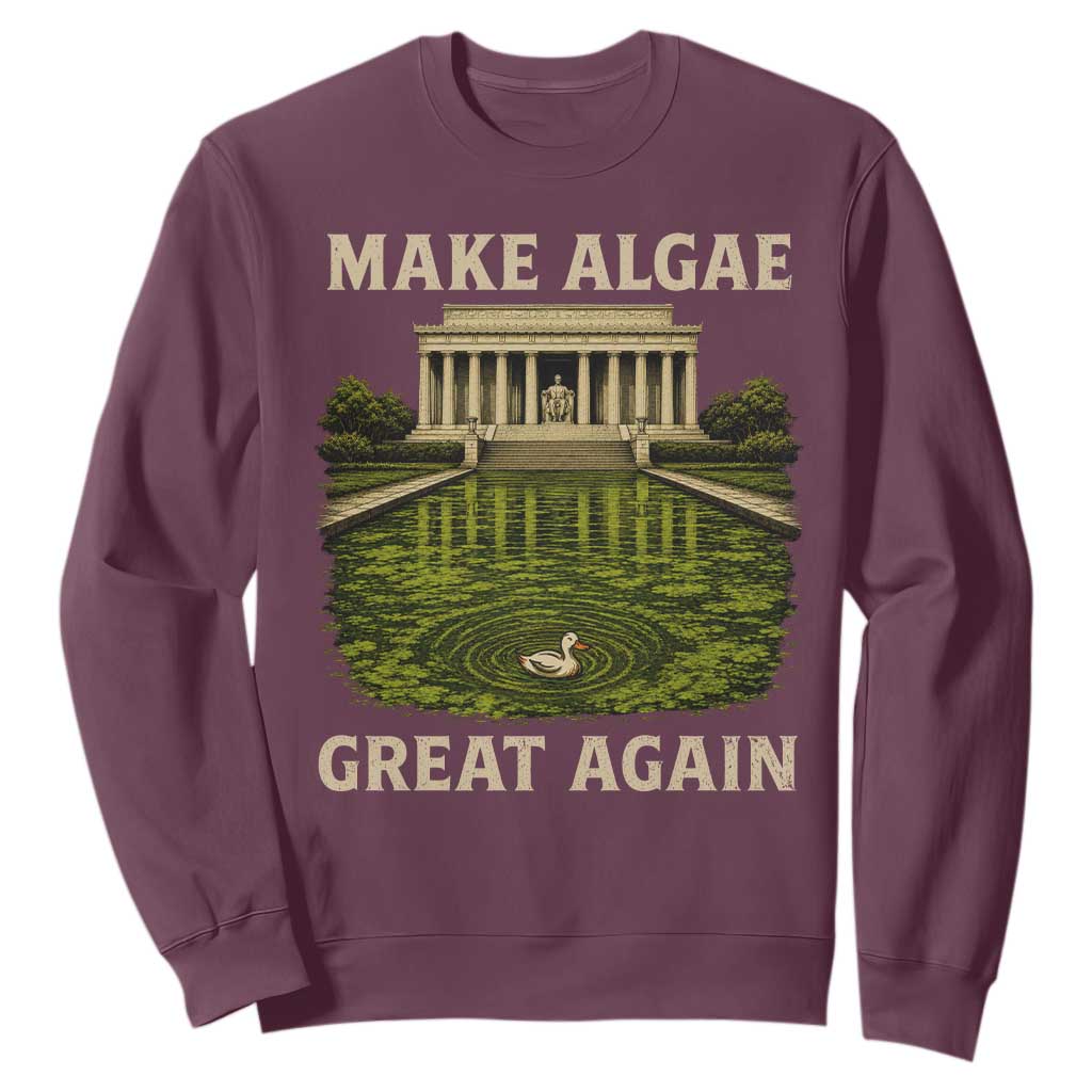 Make Algae Great Again Sweatshirt Funny Lincoln Memorial Reflecting Pool