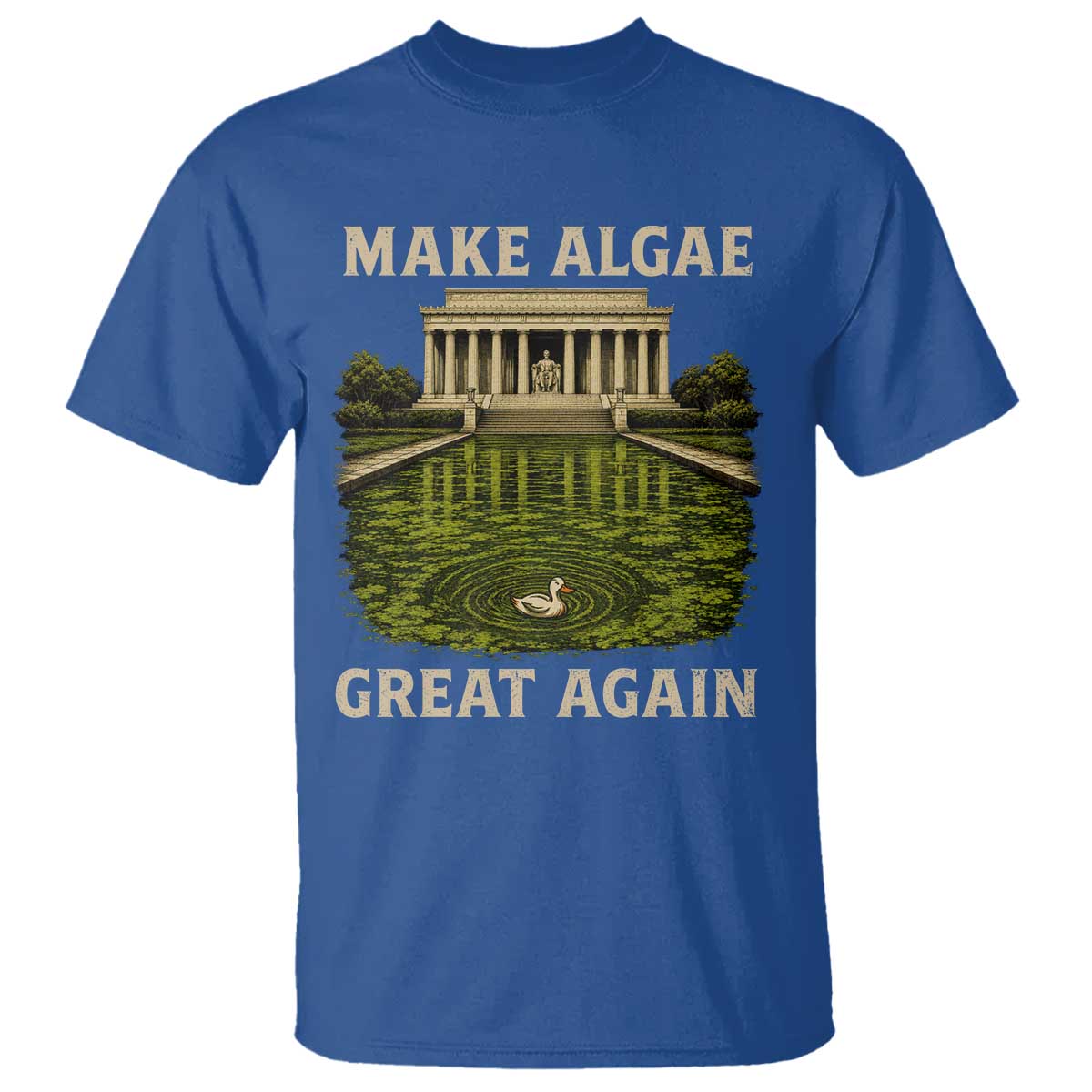 Make Algae Great Again T Shirt Funny Lincoln Memorial Reflecting Pool