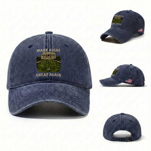 Make Algae Great Again Washed Cotton Baseball Cap Funny Lincoln Memorial Reflecting Pool