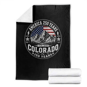 Colorado 150 America 250 Years Throw Blanket Colorado Sesquicentennial Anniversary 1876 2026