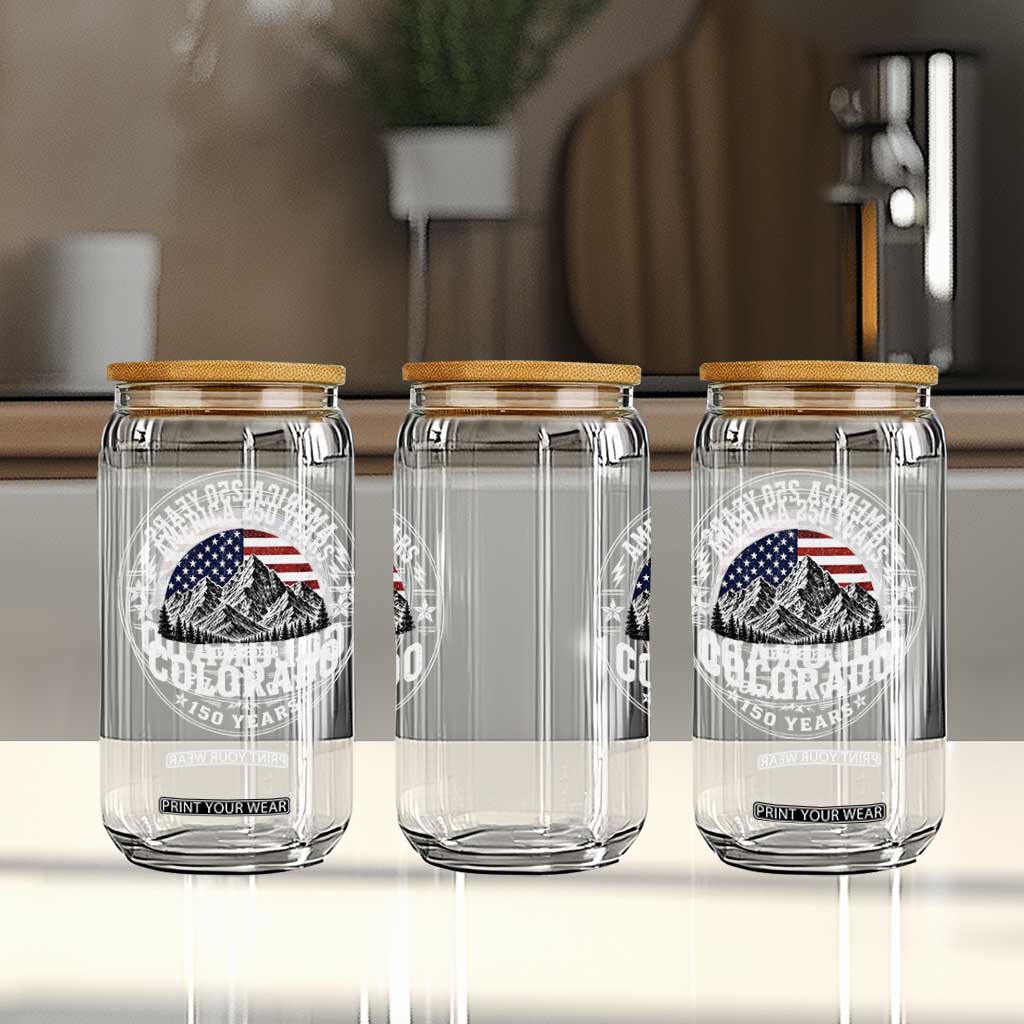 Colorado 150 America 250 Years Glass Can Colorado Sesquicentennial Anniversary 1876 2026