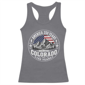 Colorado 150 America 250 Years Racerback Tank Top Colorado Sesquicentennial Anniversary 1876 2026