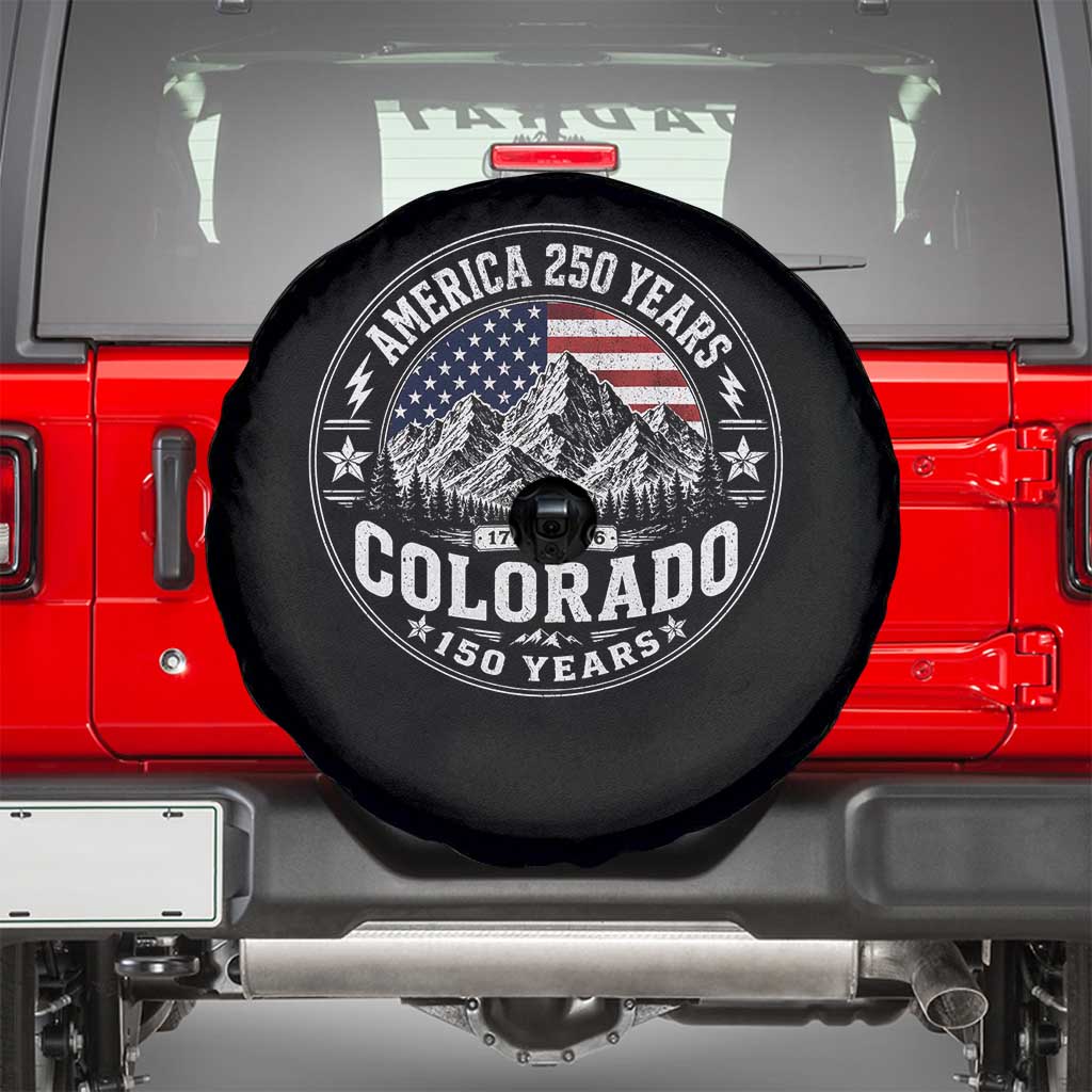 Colorado 150 America 250 Years Spare Tire Cover Colorado Sesquicentennial Anniversary 1876 2026