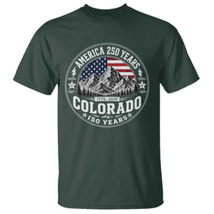 Colorado 150 America 250 Years T Shirt Colorado Sesquicentennial Anniversary 1876 2026