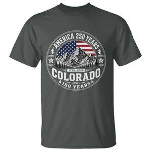 Colorado 150 America 250 Years T Shirt Colorado Sesquicentennial Anniversary 1876 2026