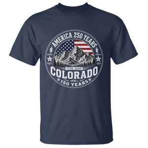 Colorado 150 America 250 Years T Shirt Colorado Sesquicentennial Anniversary 1876 2026