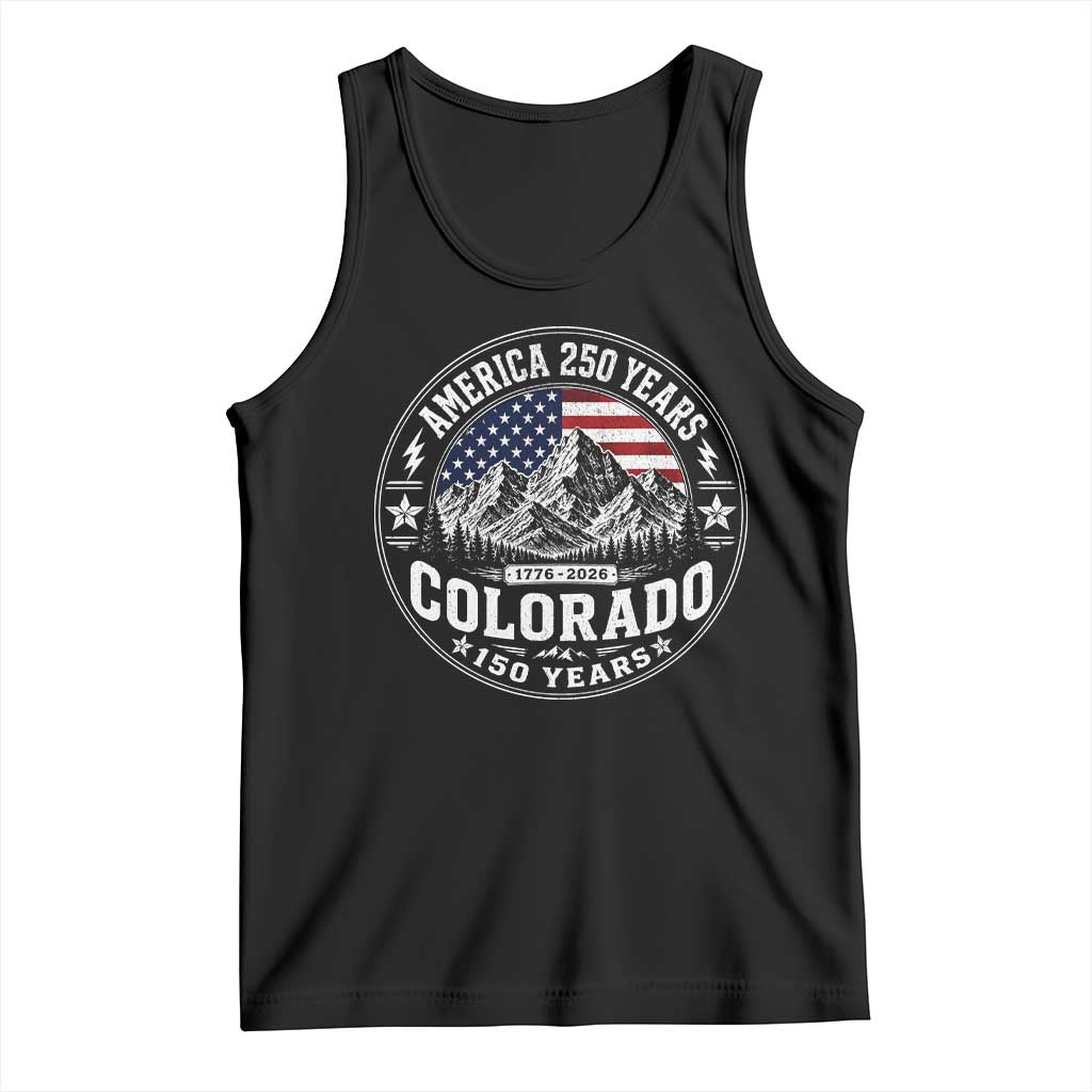 Colorado 150 America 250 Years Tank Top Colorado Sesquicentennial Anniversary 1876 2026 TS11 Black Print Your Wear