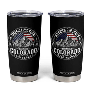 Colorado 150 America 250 Years Tumbler Cup Colorado Sesquicentennial Anniversary 1876 2026