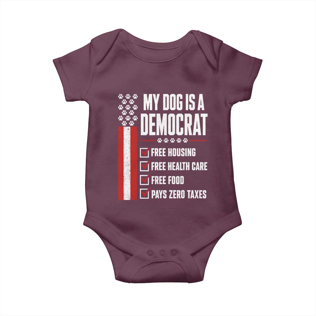 My Dog Is A Democrat Baby Onesie Funny Political Dog Owner