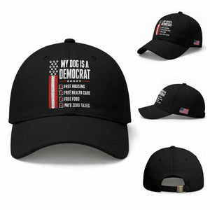 My Dog Is A Democrat Baseball Cap Funny Political Dog Owner