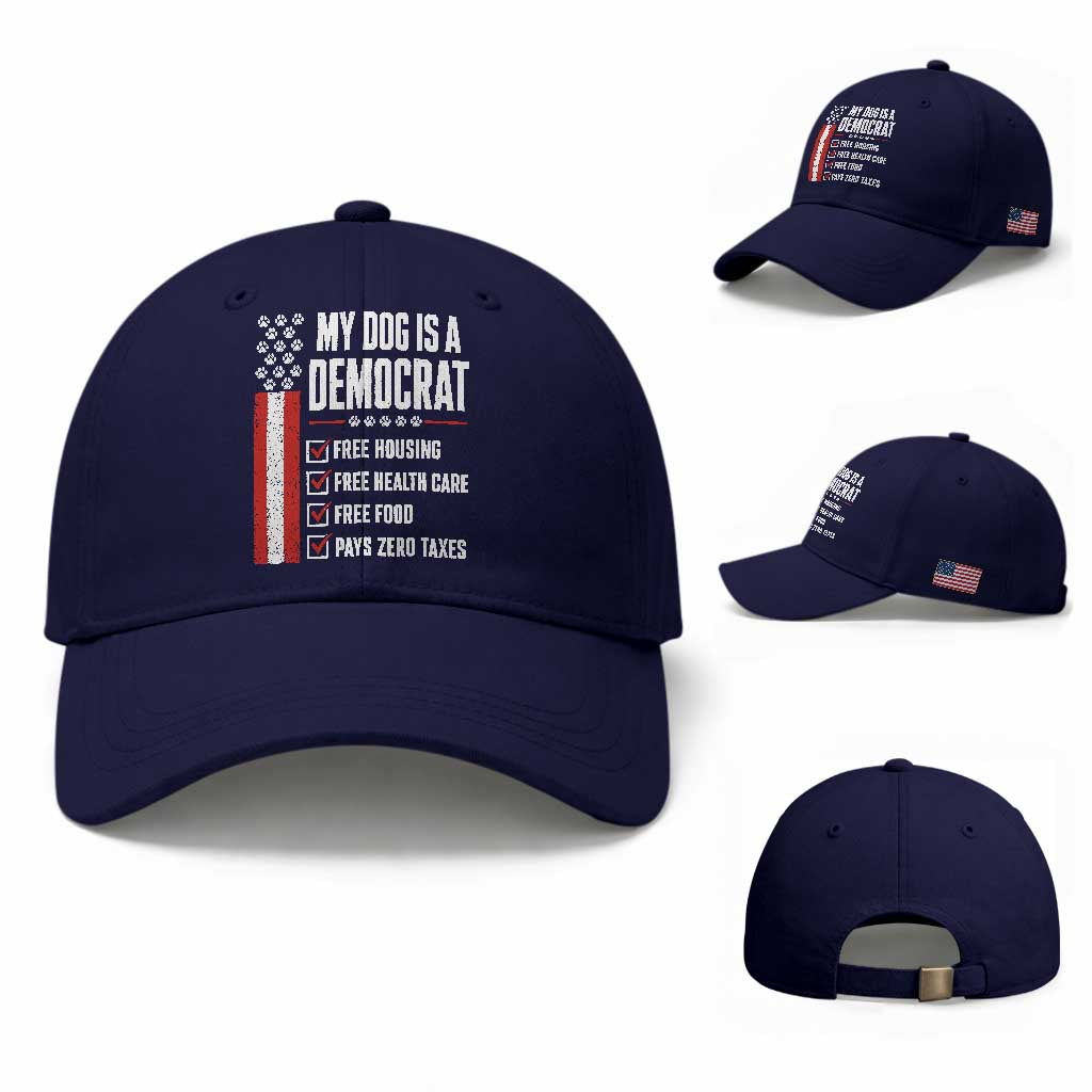 My Dog Is A Democrat Baseball Cap Funny Political Dog Owner