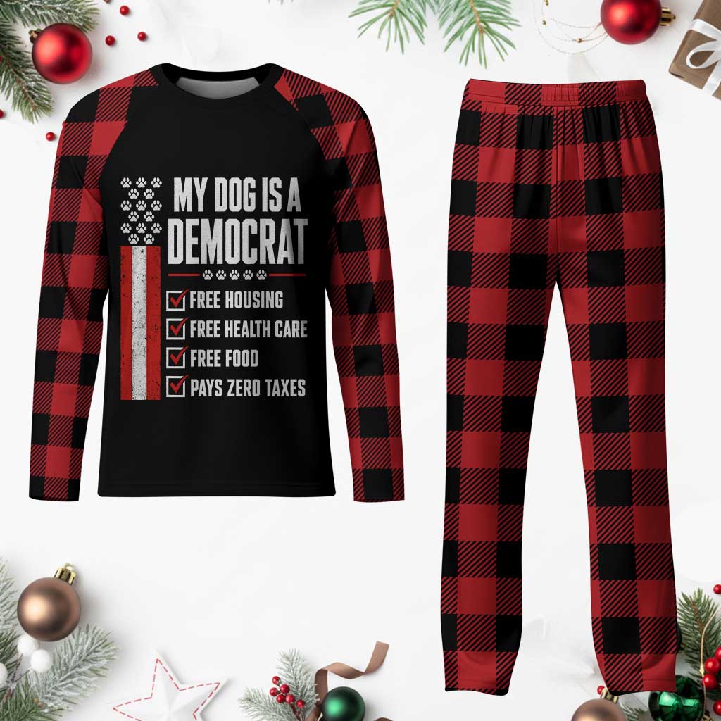My Dog Is A Democrat Plaid Pajama Set Funny Political Dog Owner TS11 Buffalo Plaid Print Your Wear