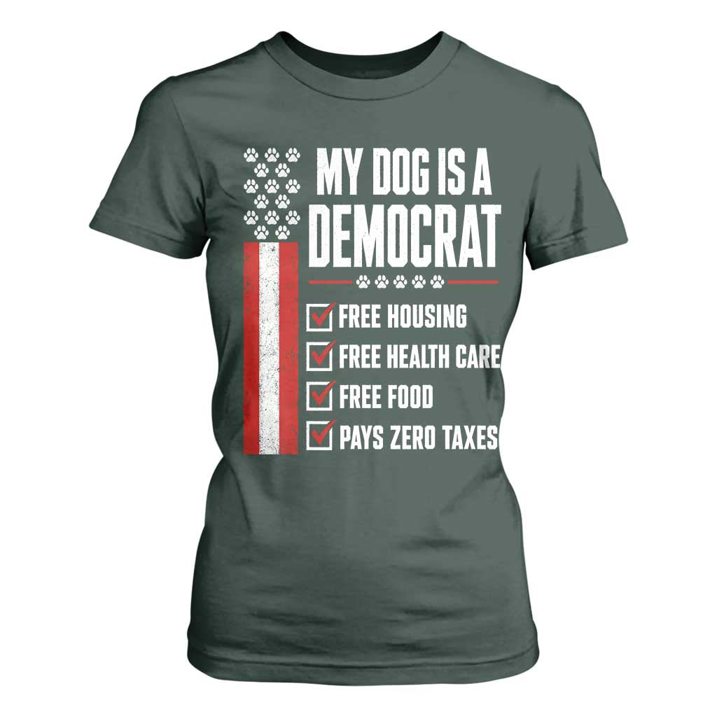 My Dog Is A Democrat T Shirt For Women Funny Political Dog Owner