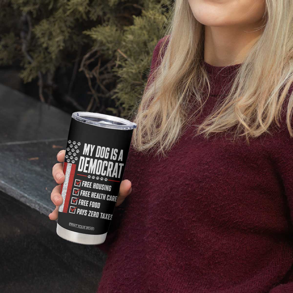 My Dog Is A Democrat Tumbler Cup Funny Political Dog Owner