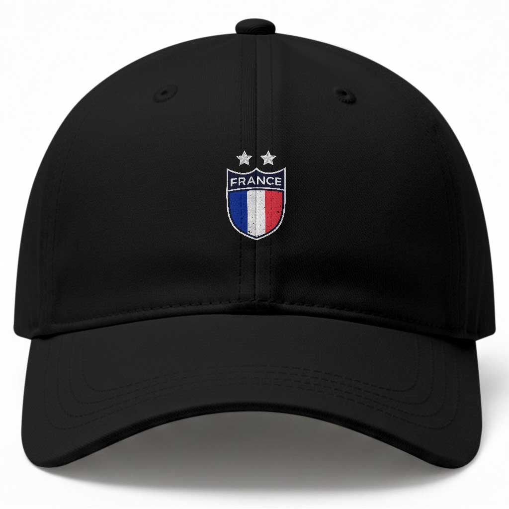 Vintage France Football Crest Two Stars French Flag Baseball Cap TS11 Print Your Wear