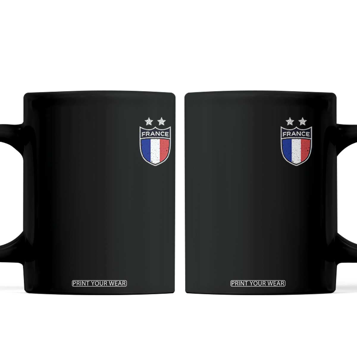 Vintage France Football Crest Two Stars French Flag Coffee Mug
