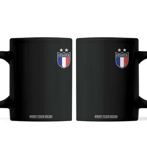 Vintage France Football Crest Two Stars French Flag Coffee Mug