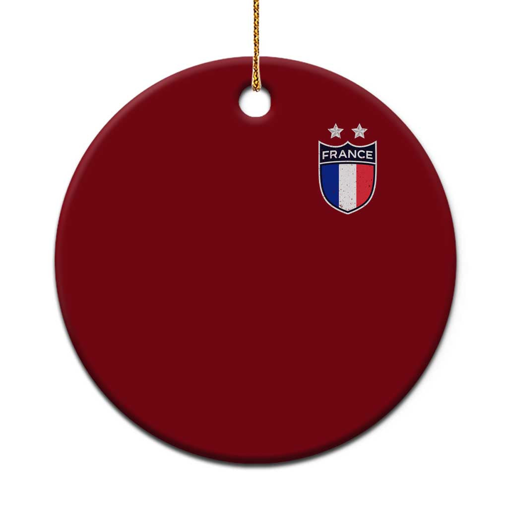 Vintage France Football Crest Two Stars French Flag Ceramic Ornament TS11 1pc Red Print Your Wear