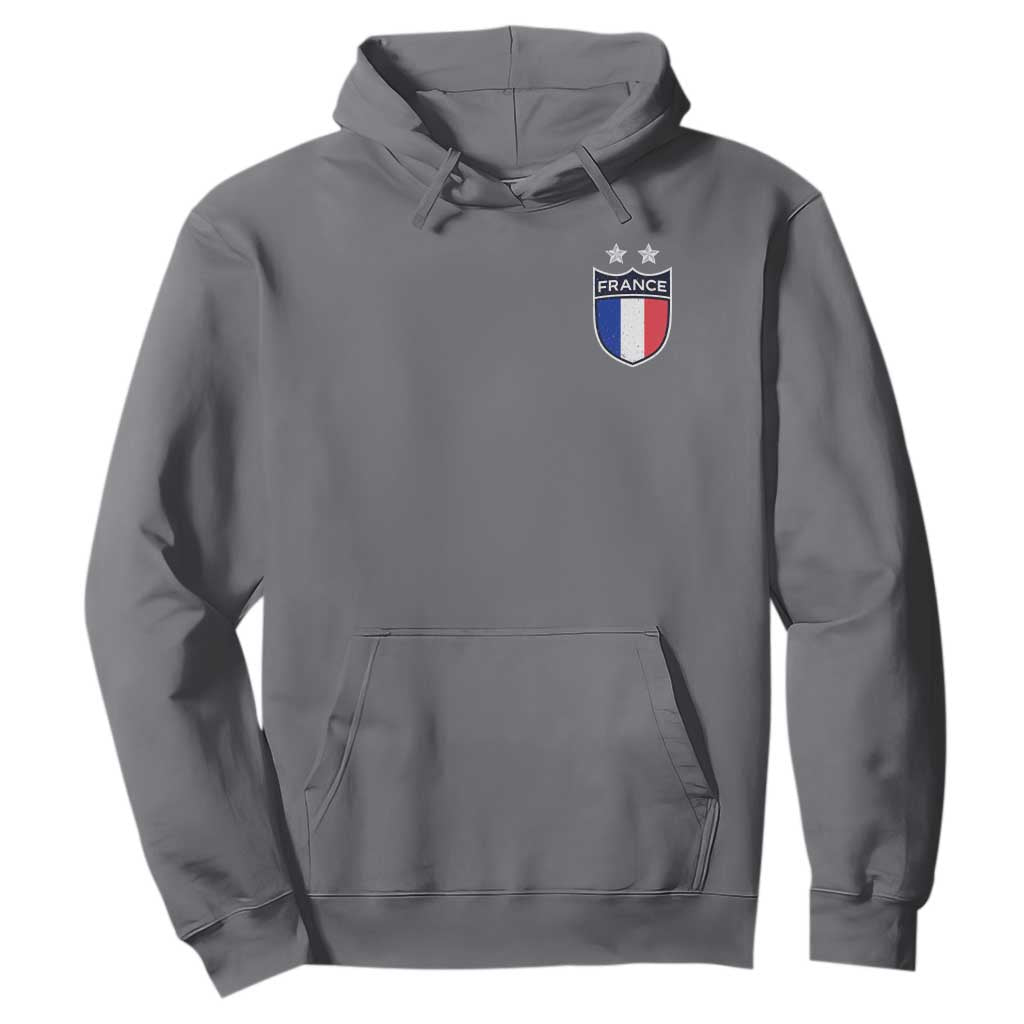 Vintage France Football Crest Two Stars French Flag Hoodie