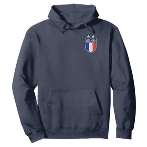 Vintage France Football Crest Two Stars French Flag Hoodie