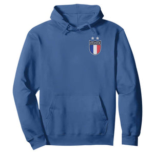 Vintage France Football Crest Two Stars French Flag Hoodie