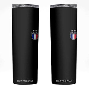 Vintage France Football Crest Two Stars French Flag Skinny Tumbler