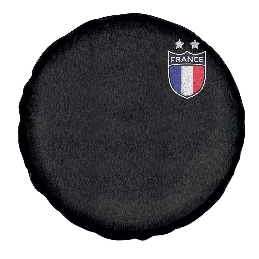 Vintage France Football Crest Two Stars French Flag Spare Tire Cover