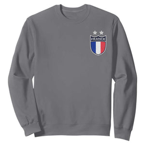 Vintage France Football Crest Two Stars French Flag Sweatshirt