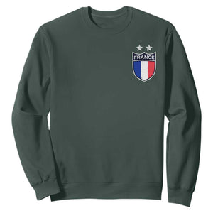Vintage France Football Crest Two Stars French Flag Sweatshirt