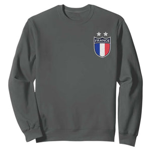 Vintage France Football Crest Two Stars French Flag Sweatshirt