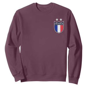 Vintage France Football Crest Two Stars French Flag Sweatshirt