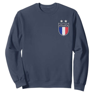 Vintage France Football Crest Two Stars French Flag Sweatshirt