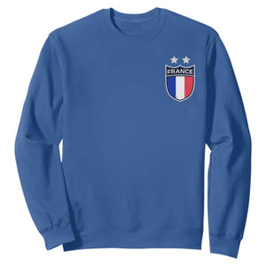 Vintage France Football Crest Two Stars French Flag Sweatshirt