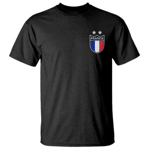 Vintage France Football Crest Two Stars French Flag T Shirt