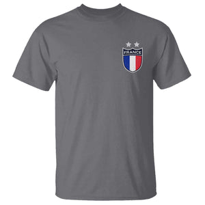 Vintage France Football Crest Two Stars French Flag T Shirt