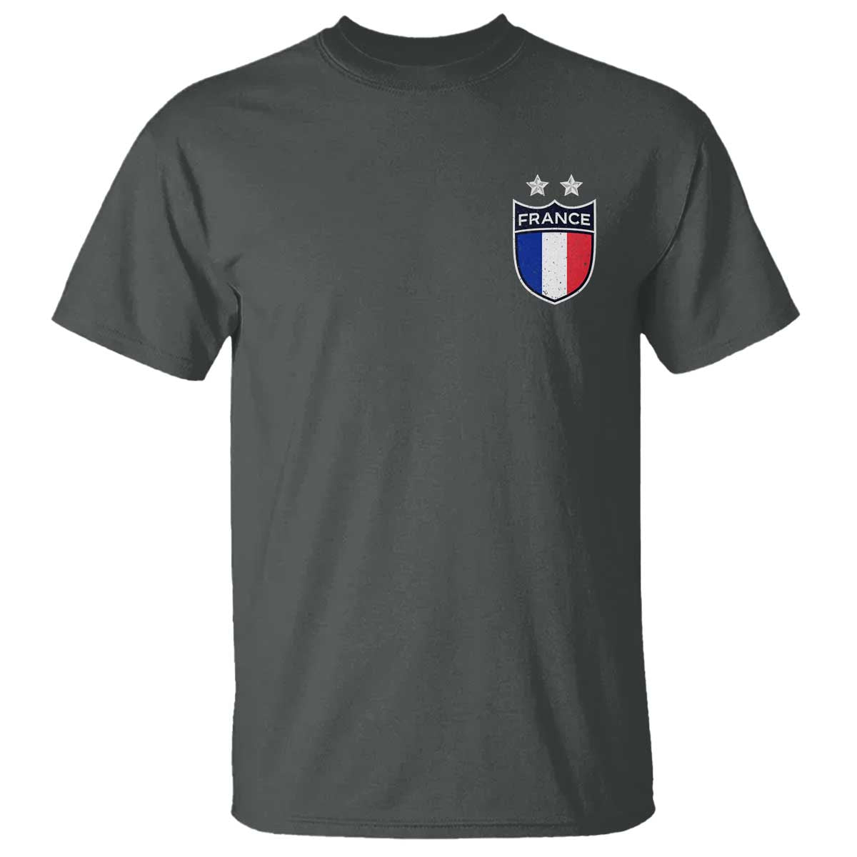 Vintage France Football Crest Two Stars French Flag T Shirt