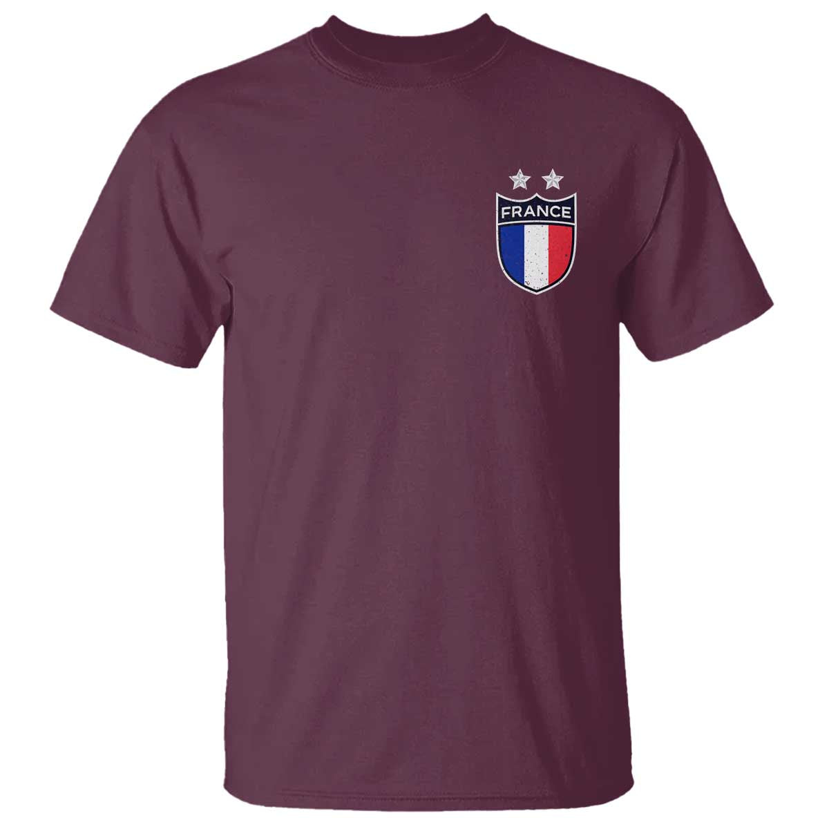 Vintage France Football Crest Two Stars French Flag T Shirt