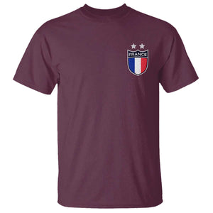 Vintage France Football Crest Two Stars French Flag T Shirt