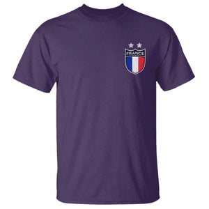 Vintage France Football Crest Two Stars French Flag T Shirt