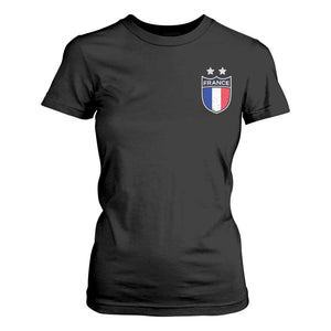 Vintage France Football Crest Two Stars French Flag T Shirt For Women