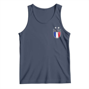 Vintage France Football Crest Two Stars French Flag Tank Top
